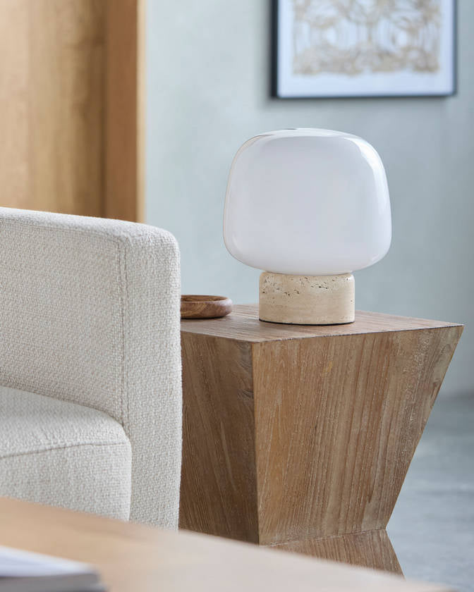 Veena Modern White/Beige Table Lamp